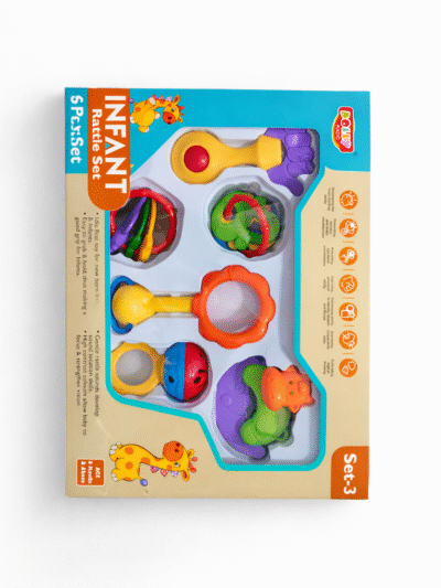 6 Pcs Premium Baby Rattle Gift Set & Teether Set