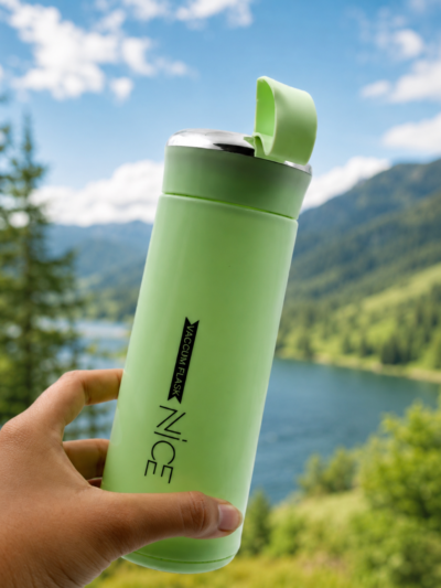 NICE print glass bottle Nice glass bottle 400 ml Glass, Silicone Sipper (Pack of 9)