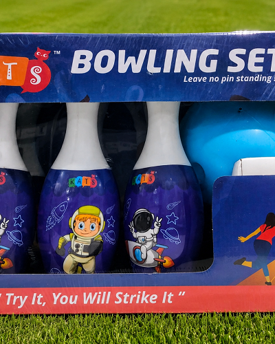 KATS Skittles 6-Pin Bowling Game Set for Kids – Indoor & Outdoor Bowling Toy with Ball | Large Bowling Pins | Age 3+