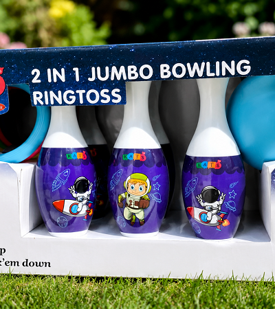 Kats | 2 in 1 Jumbo Bowling and Ring Toss for Kids Ages 3 and up